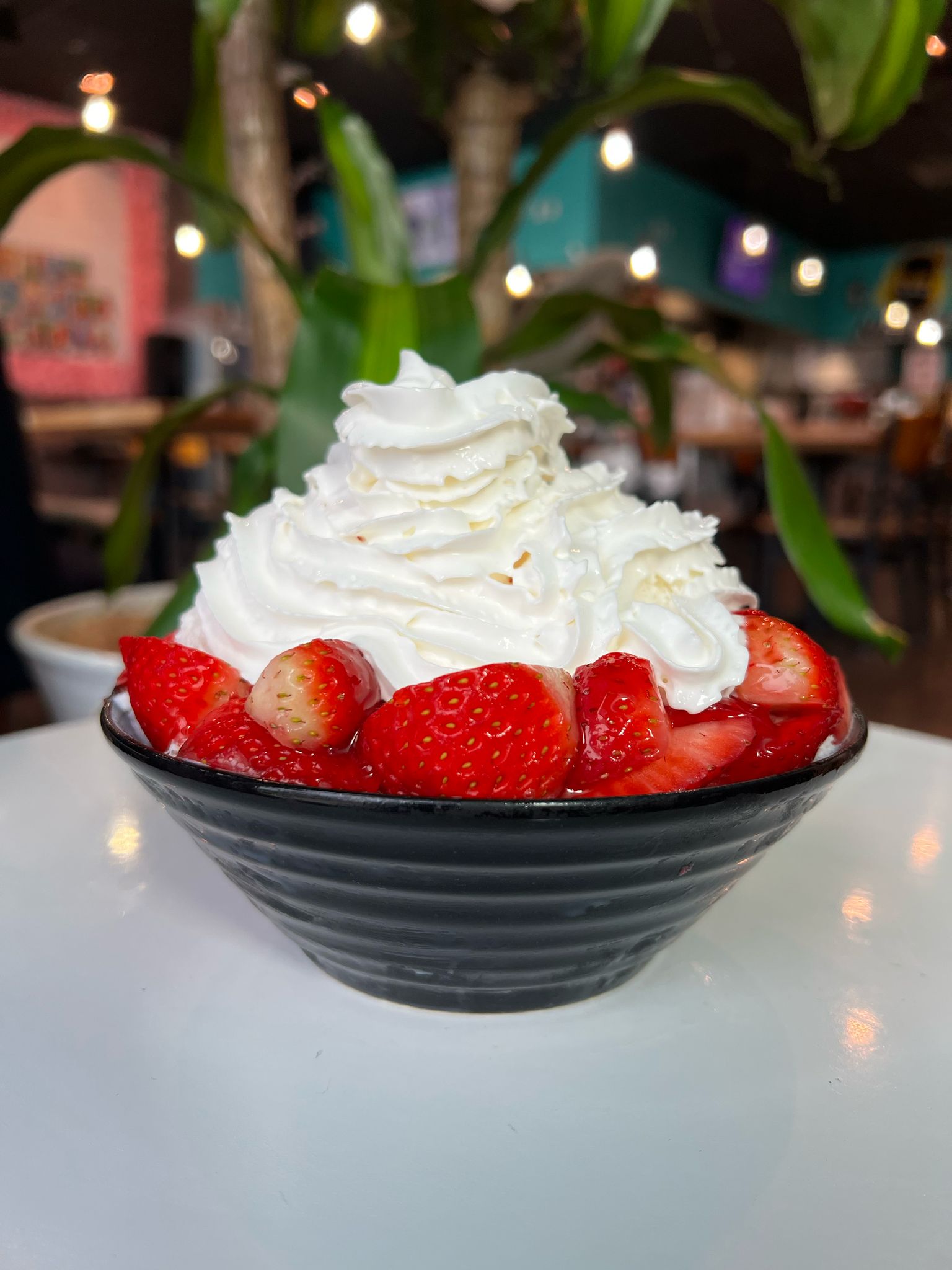 Strawberry Bingsu with Whipped Cream